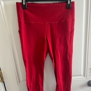Lululemon Pace Rival Crop High Rise Dark Red